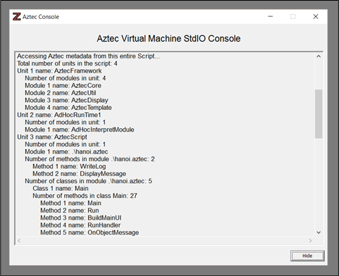 Aztec Engine Console